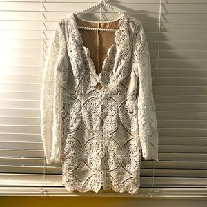 Love triangle fully lined lace dress.  Australian size 16, US size 12.